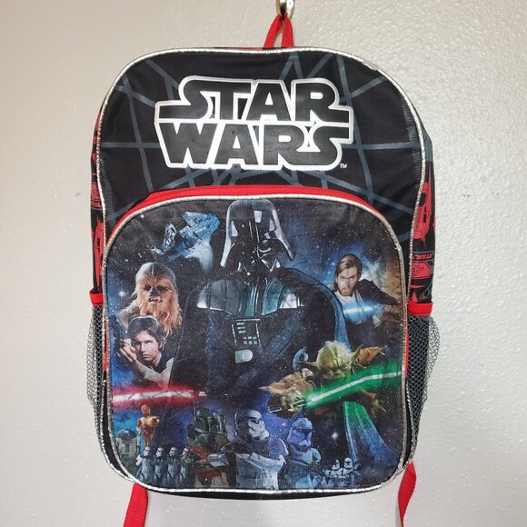 Star Wars Backpack Black Red Kids School - Picture 1 of 12